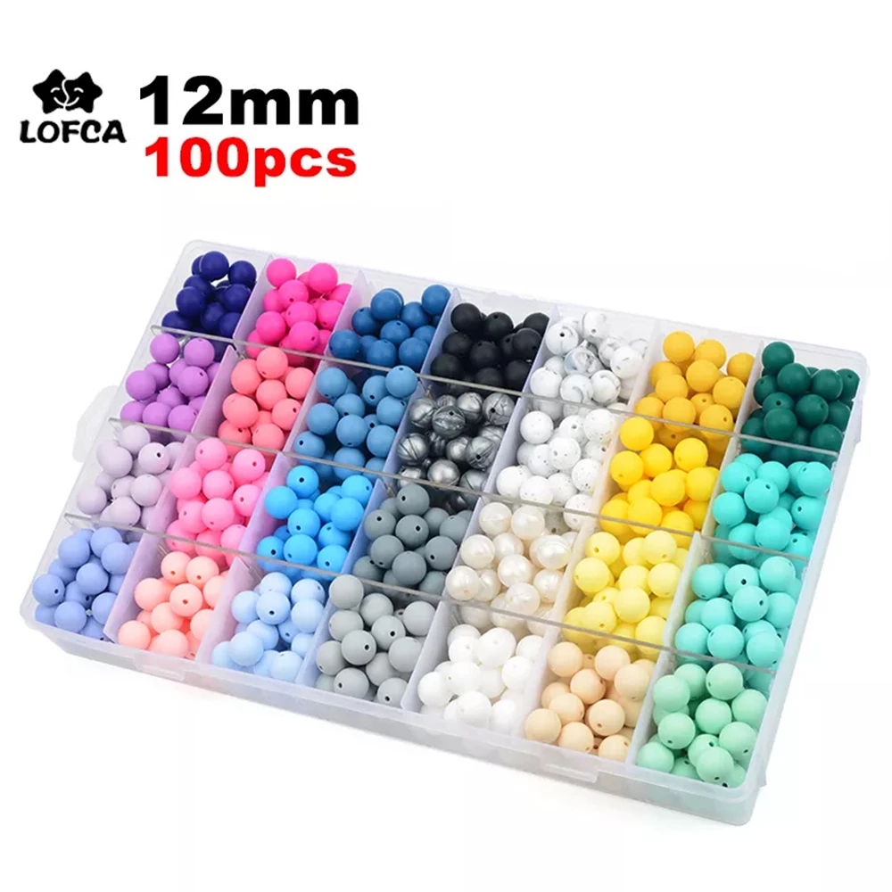 Baby Food For 2 Year Old - LOFCA 12mm 100pcs Silicone Beads Round