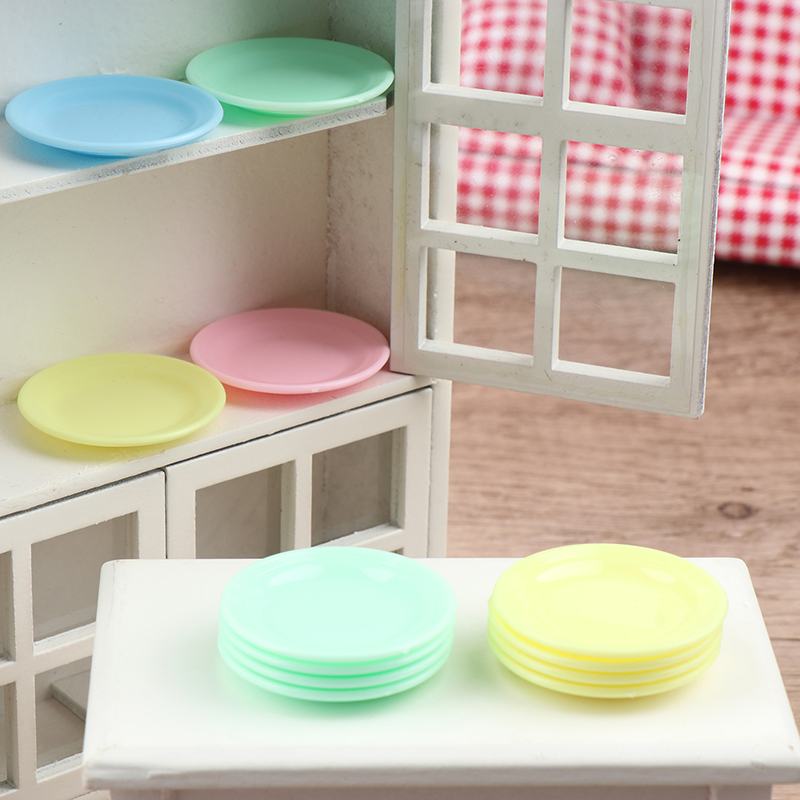 Baby Food Toy - 5Pcs Dollhouse Mini Food Plates Simulation