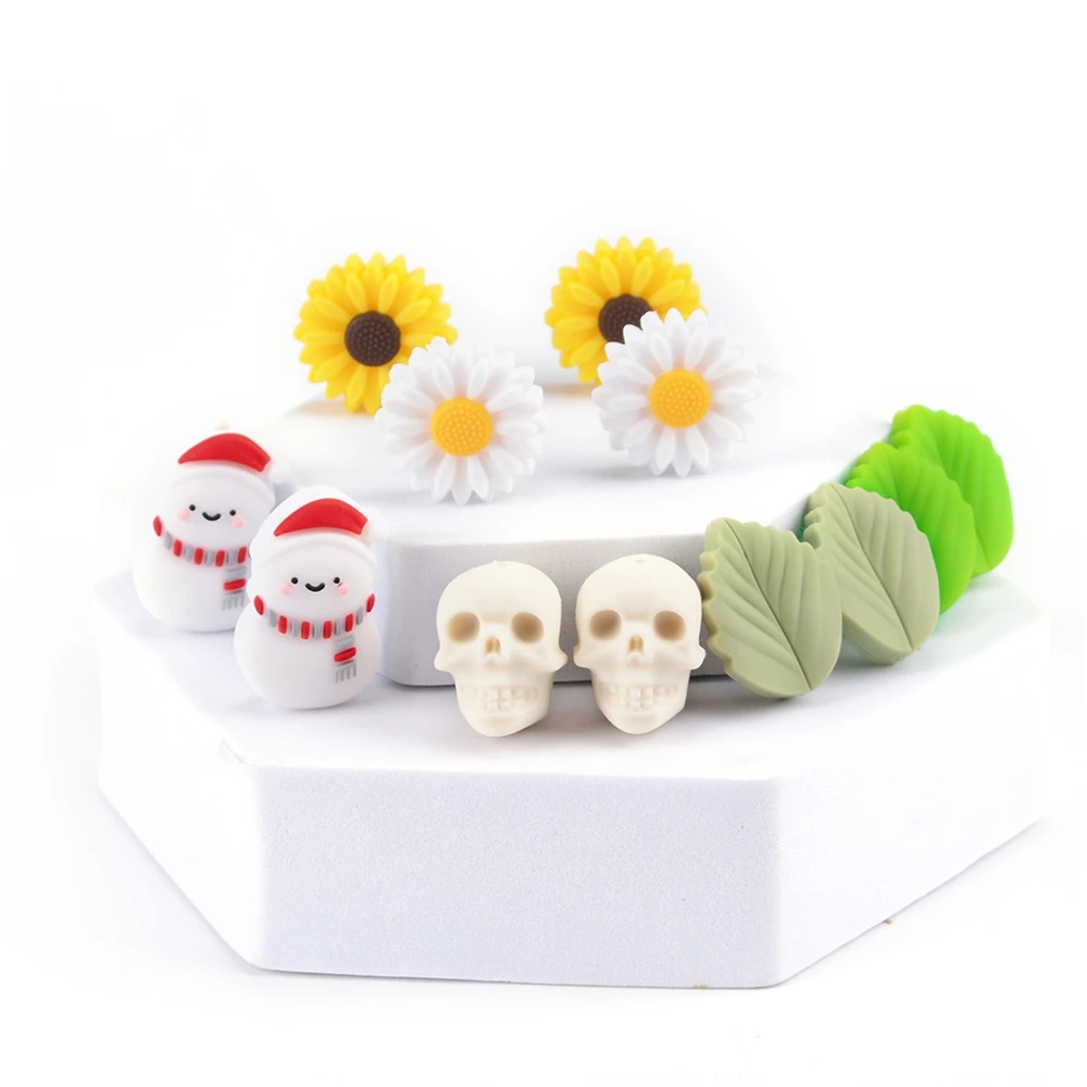Baby Food Toy - LOFCA 10pcs Leaf Silicone Beads Donuts