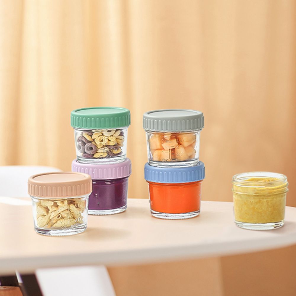 Baby Food Jars With Lids - 6pcs Mason Jar Glass Baby Food