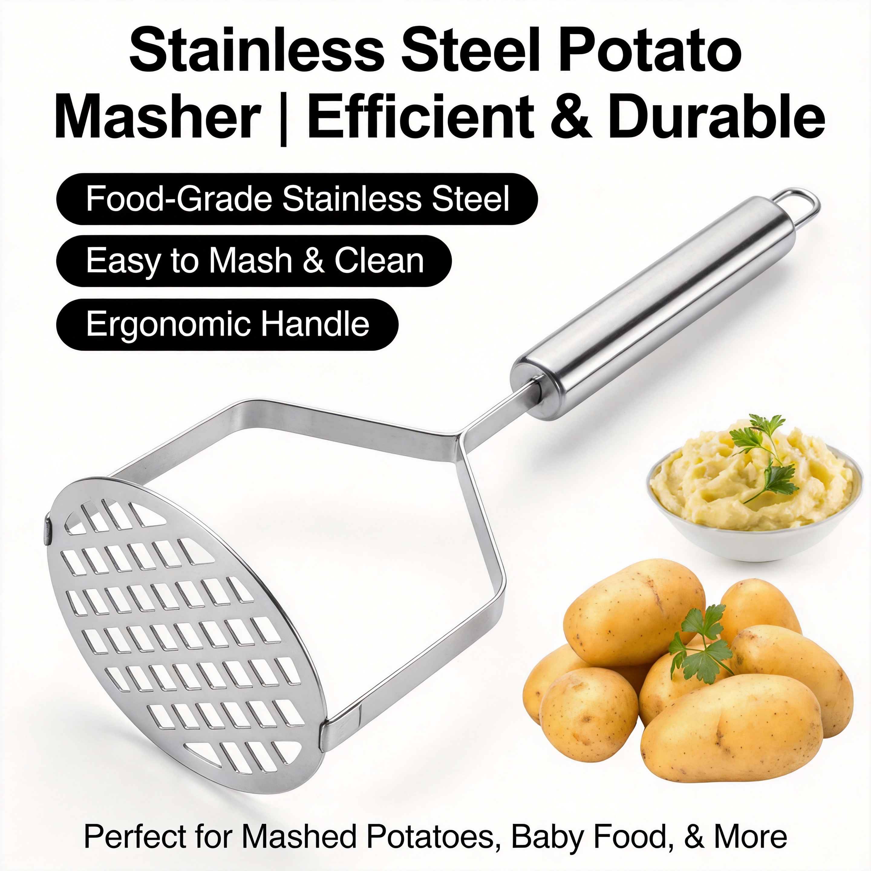 Stainless Steel Potato Masher  – обзор и цена Veggie Baby Food