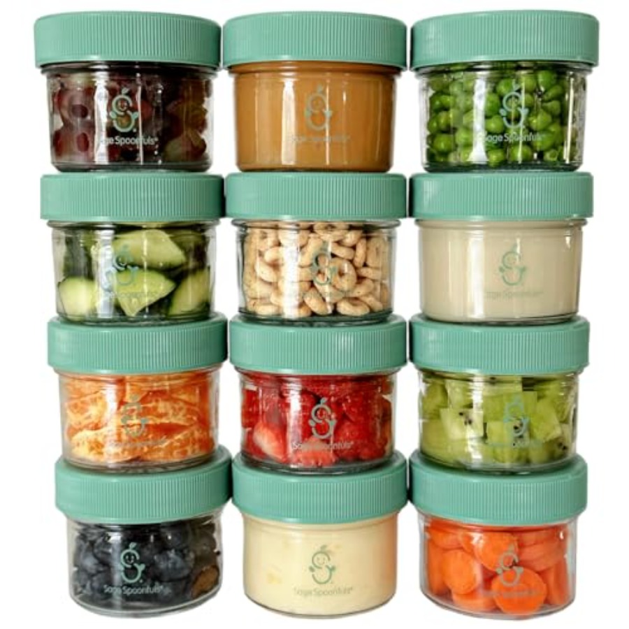 Sage Spoonfuls -12 Pack 4 oz B – обзор и цена Baby Food Jars With Lids