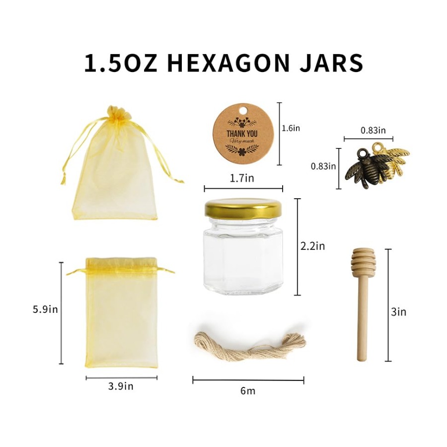 1.5oz 6Pack Mini Glass Hexagon – обзор и цена Baby Food Jars With Lids