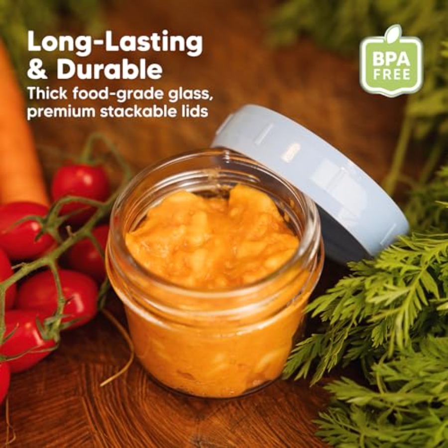 KeaBabies 6pk 4oz Glass Baby F – обзор и цена Baby Food Jars With Lids