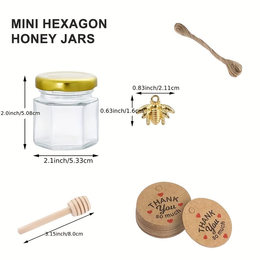 1.5oz, Hexagonal Mini Glass Ho – обзор и цена Baby Food Jars With Lids