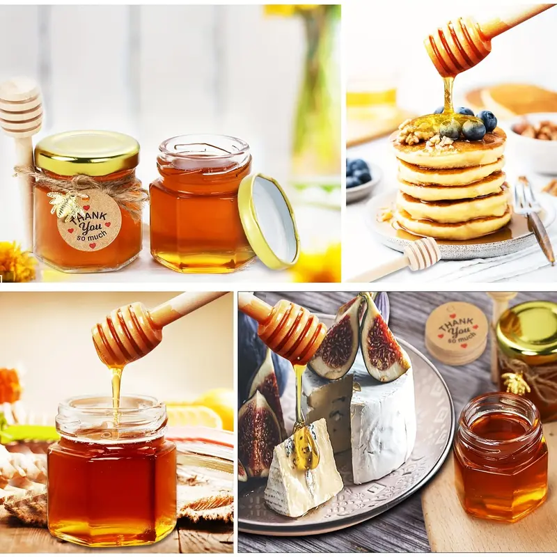 1.5oz, Hexagonal Mini Glass Ho – обзор и цена Baby Food Jars With Lids